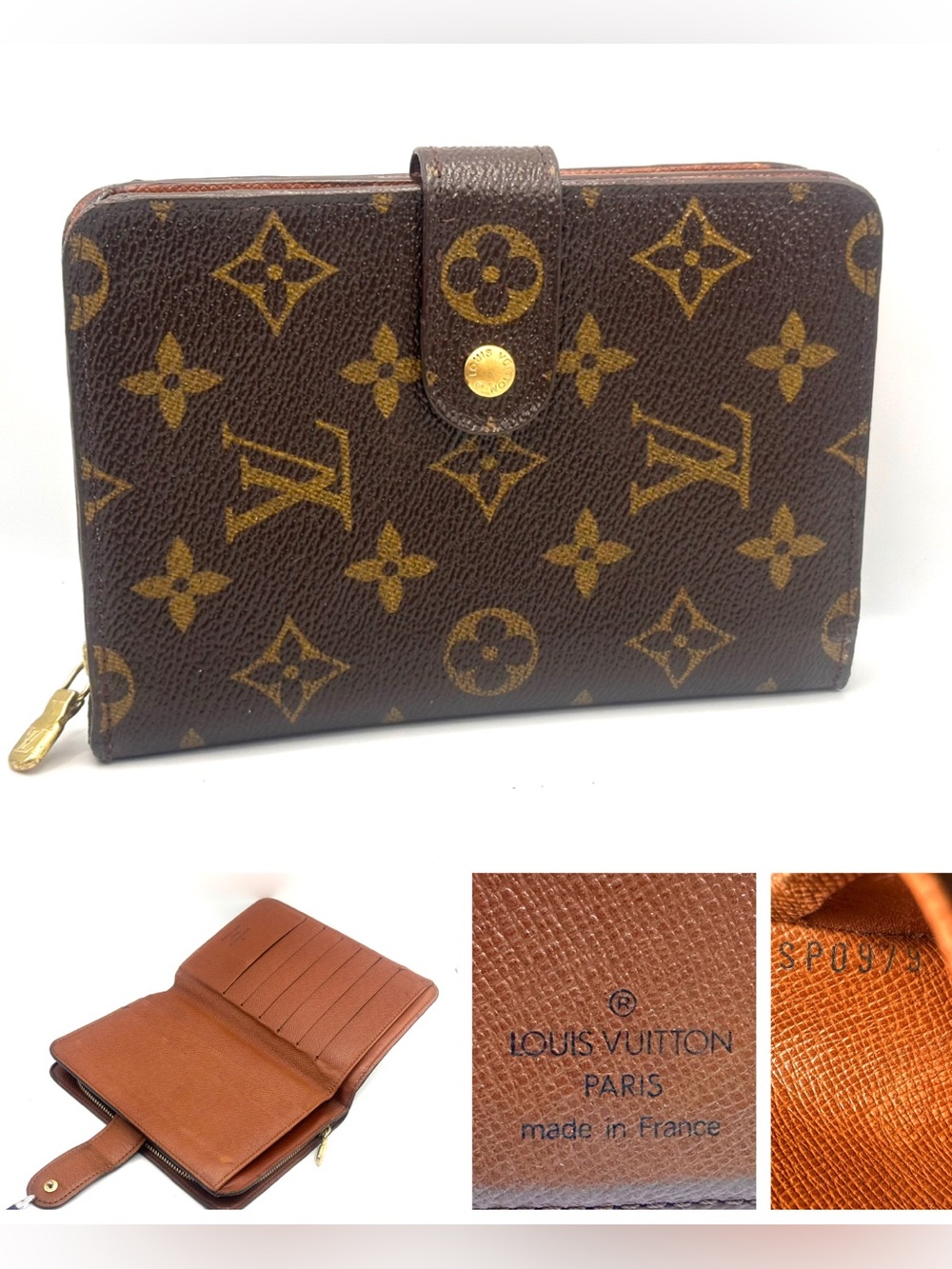 Authentic Louis Vuitton Monogram Papier wallet passport holder good condition